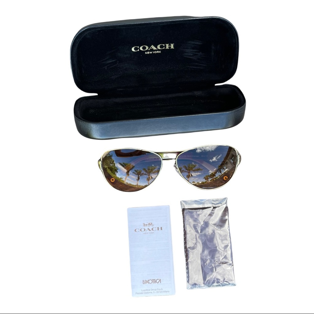 ✅SOLD✅ Coach Aviator Tortoise Sunglasses HC 7003 (L012 Kristina) Gold/Orange